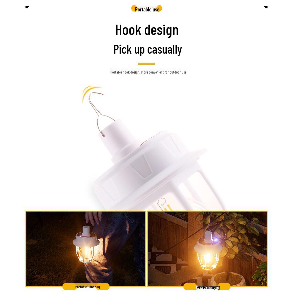 Multifunctional Solar Camping Lantern: Super Bright, Handheld, Hanging Light for Outdoor and Tent Use
