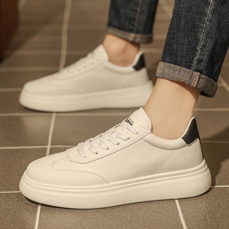 Fashion Leather Mens Comfortable Walking Flats Outdoor Men Casual Shoes 2025 New Arrival Classic Mens Sneakers Lace-up Business Shoes