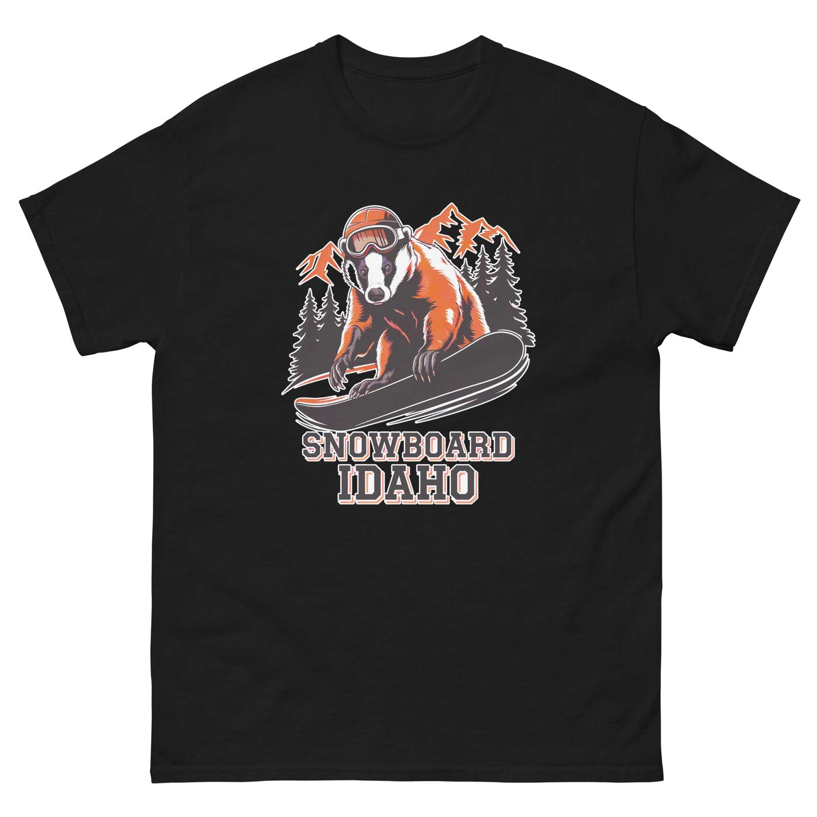 Snowboard Idaho Badger USA Snowboarding Animal T-Shirt M