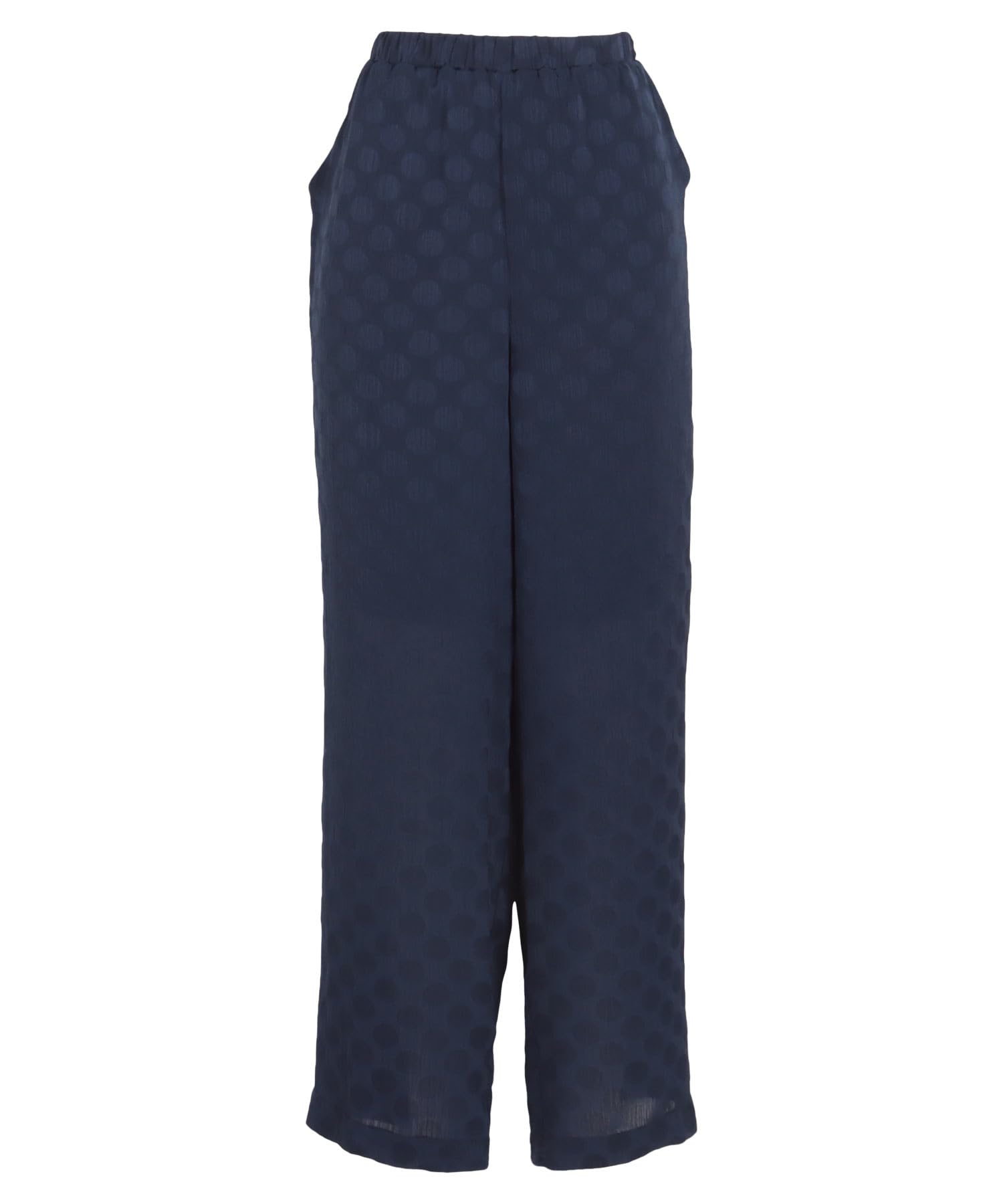 Kobe Lettuce Sheer Dot Long Straight Pants Navy Wide-leg Pants, Straight, Women s [M3966],
