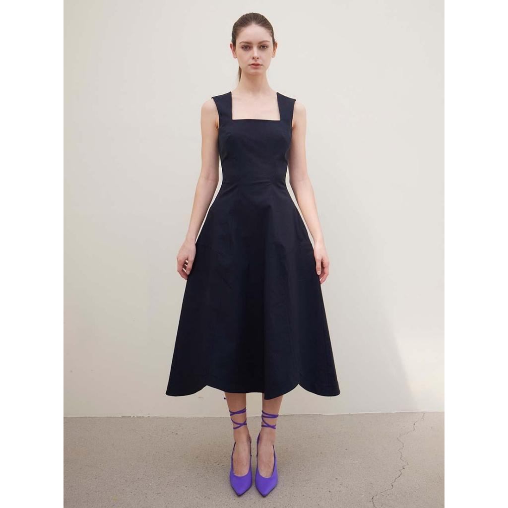 Spring Summer New Sleeveless Waist Cinched Backless Slimming Elegant Dress for Women European American Style