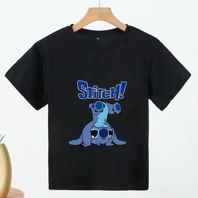 T-shirt Lilo & Stitch Pour Enfants Anime Mode Été Multiples T-shirts Dessin Animé Enfant Filles Manches Courtes