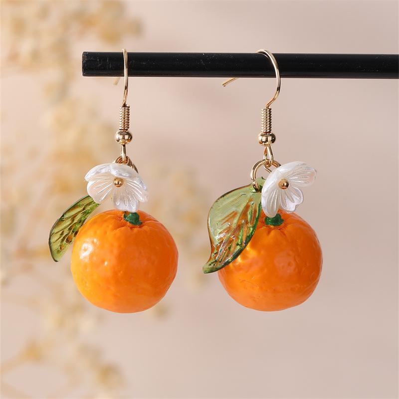 Cute 3D Fruit Pendant Earrings Vibrant Color Y2K Fashion Jewelry for Teen Girls Daily Outing Party Gifting
