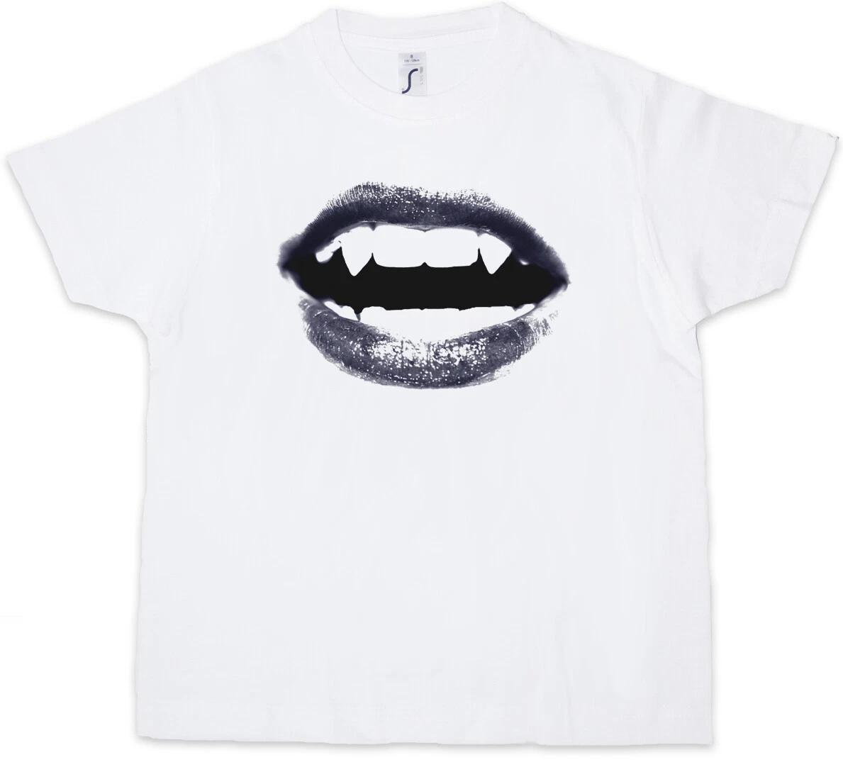 

ДЕТСКАЯ ФУТБОЛКА ДЛЯ МАЛЬЧИКОВ VAMPIRE WOMAN MOUTH Настоящий Укус Кровь Летучая Мышь Рот Вампира Зубы- 100
