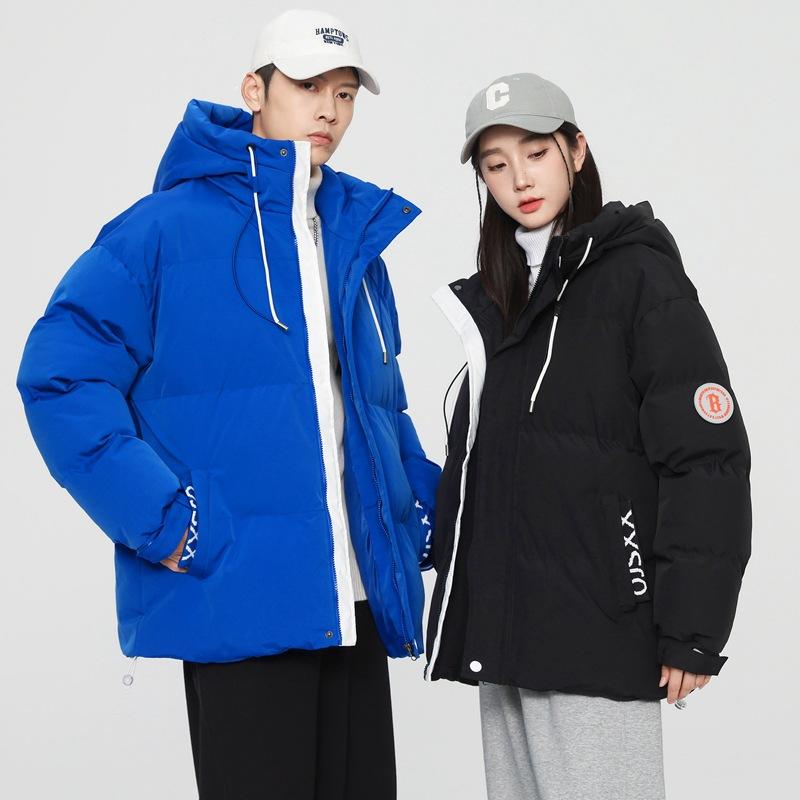 Couple Cotton Coat Men Winter Couple Cotton Coat Fashionable Loose Warm Coat Thickened Versatile Casual Cotton Coat