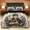 Black Clover Pattern Bedding Quilt Set Quilt Cover Pillowcase Home Birthday Gift(1 * duvet cover + 2 * pillowcase, without core)