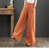 Spring Autumn Hip Hop Streetwear Female Solid Cotton Linen Wide Leg Pants Women Vintage Harajuku Boho Casual Ladies Trousers