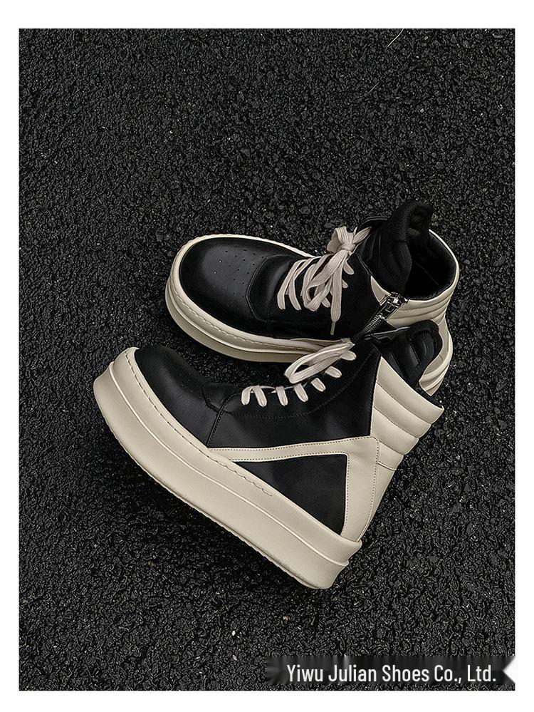 Height-Boost 10cm Unisex High-Top Sneakers with Inverted Triangle Design