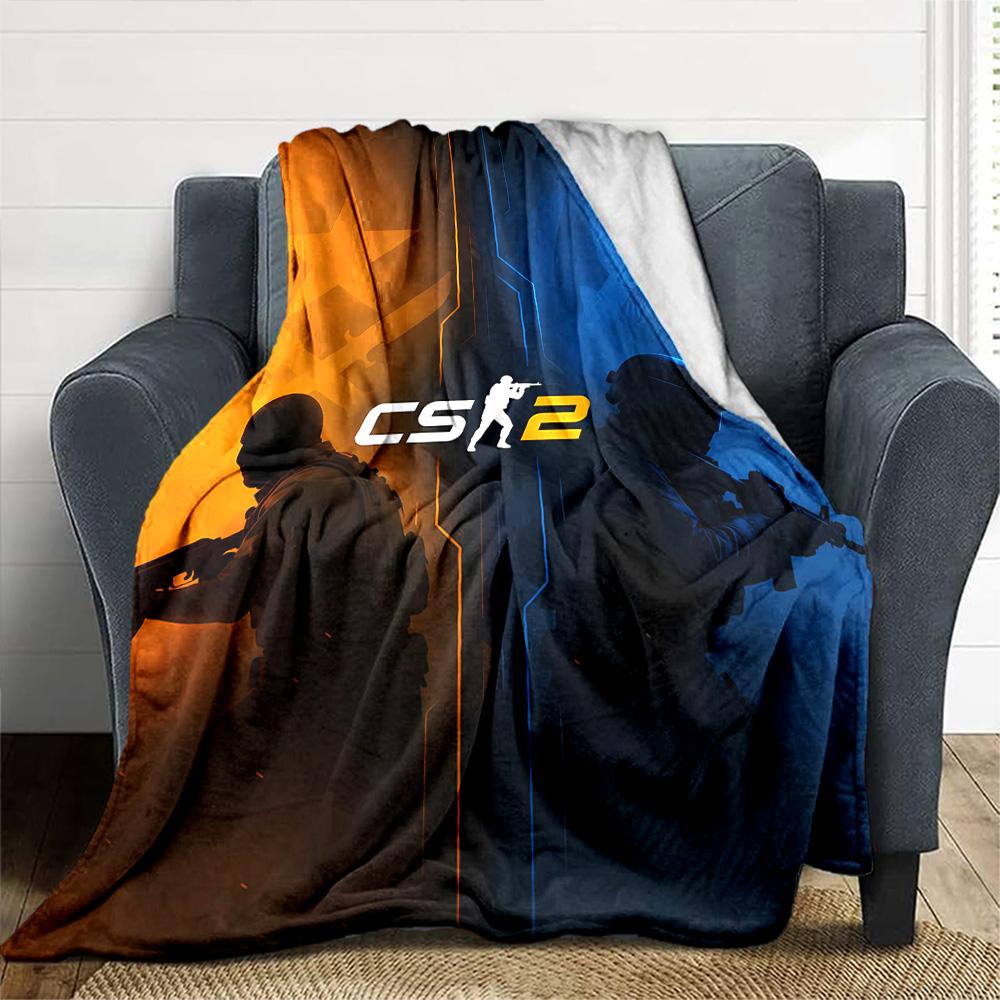 1pc Blanket - C-Counter strike2 CS2 Print Design,Lightweight Blanket for Sofa,Bed- Soft &Warm,Gift for All Seasons