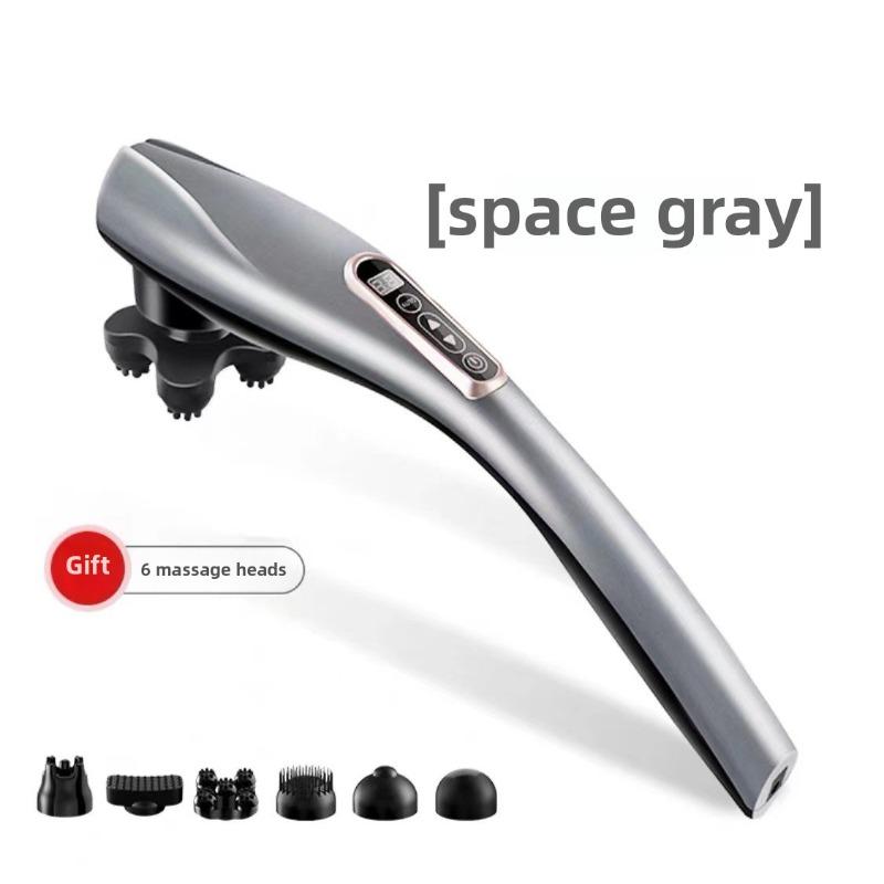 

Массажная палочка-молоток с зарядкой, ручная массажная палочка для спины и всего тела, высокомощный вибрационный массажный молоток Plug-in серый