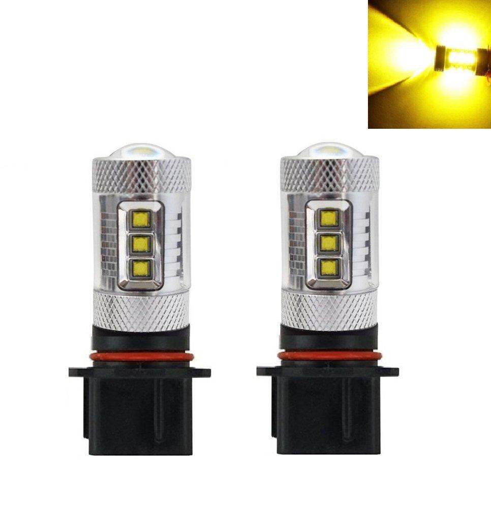 BestQ!BestQ!CREE LED Fog Lamp 80W PSX26W Yellow PSX26W Yellow Fog LED Fog Bulb Set of 2 Hiace 200 Series 3 Type Late 4 Type LED Fog Bulb (PSX26W