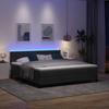 LED Box Spring Bed with Mattress Black 180 x 200 cm Velvet