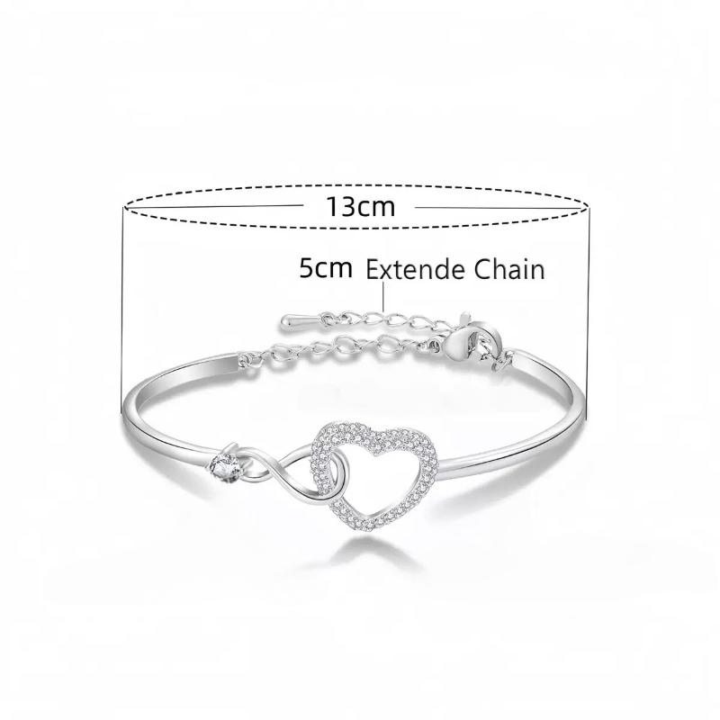 Zircon Heart Hollow Out Bracelet For Women Simple Versatile Fashion Bracelet Temperament Light Luxury Bracelet Gift