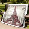 1pc Eiffel Tower Outdoor Flannel Throw Blanket Soft, Cozy, Warm All Season, Machine Washable,