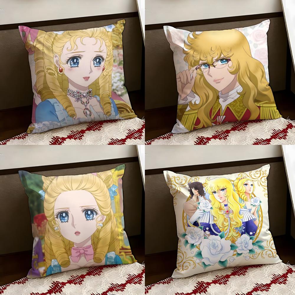 Anime The RRose of Versailles Cushion Cover Reversible Soft Durable Pillow Cover Home Car MultiScene Use for Daily Comfort