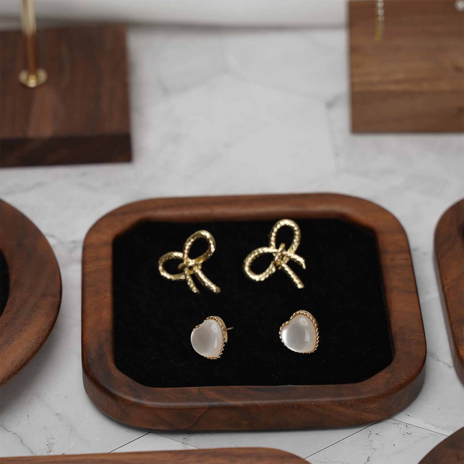 

Elegant Wooden Jewelry Stand for Bracelets And Necklaces - Stylish Storage Solution Home Or black square