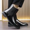 Men's Leather Boots Large Size New Leather Shoes Fashion Men's High-top Leather Boots Trend British Style Chelsea Short Boots