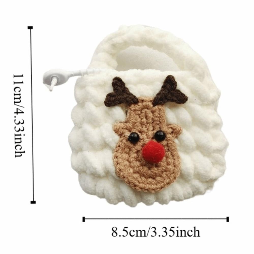 Mini Christmas Keychain Material Hand Knitting Hand-woven Yarn Bag Snowflake Pattern Cartoon Santa Coin Purse Snowflake Pattern