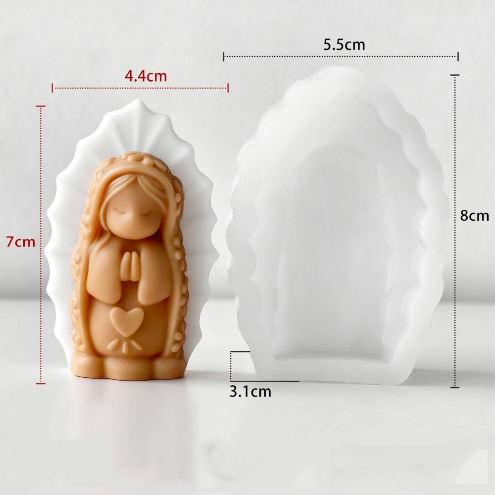 3D Pray Little Girl Candle Silicone Mold DIY Handmade Aroma Plaster Resin Ornaments Mould Chocolate Baking Molds Home Decor