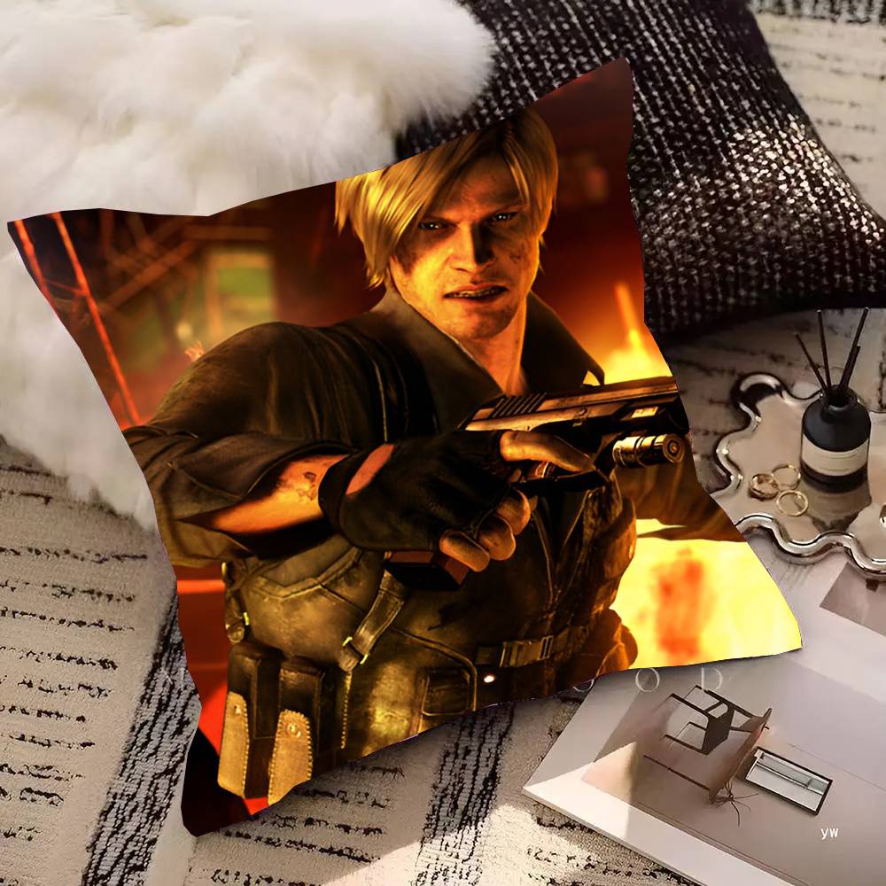 

Игра R-Resident Леон Кеннеди Зло Наволочка Квадратная Подушка Спальня Диван Досуг Комфорт Подушка Автомобиль Гостиная Украшение Дома 16x16Inch