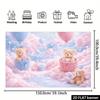 2D Teddy Bear Hot Air Balloon Backdrop for Newborn Photography