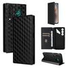 Cubic Grid Texture Flip Leather Phone Case