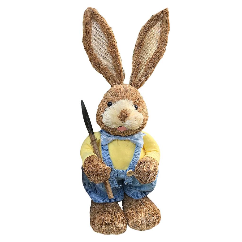 14 Inch Cartoon Easter Bunny Figure Rabbit Decoration Animal Art Crafts for Garden, Patio