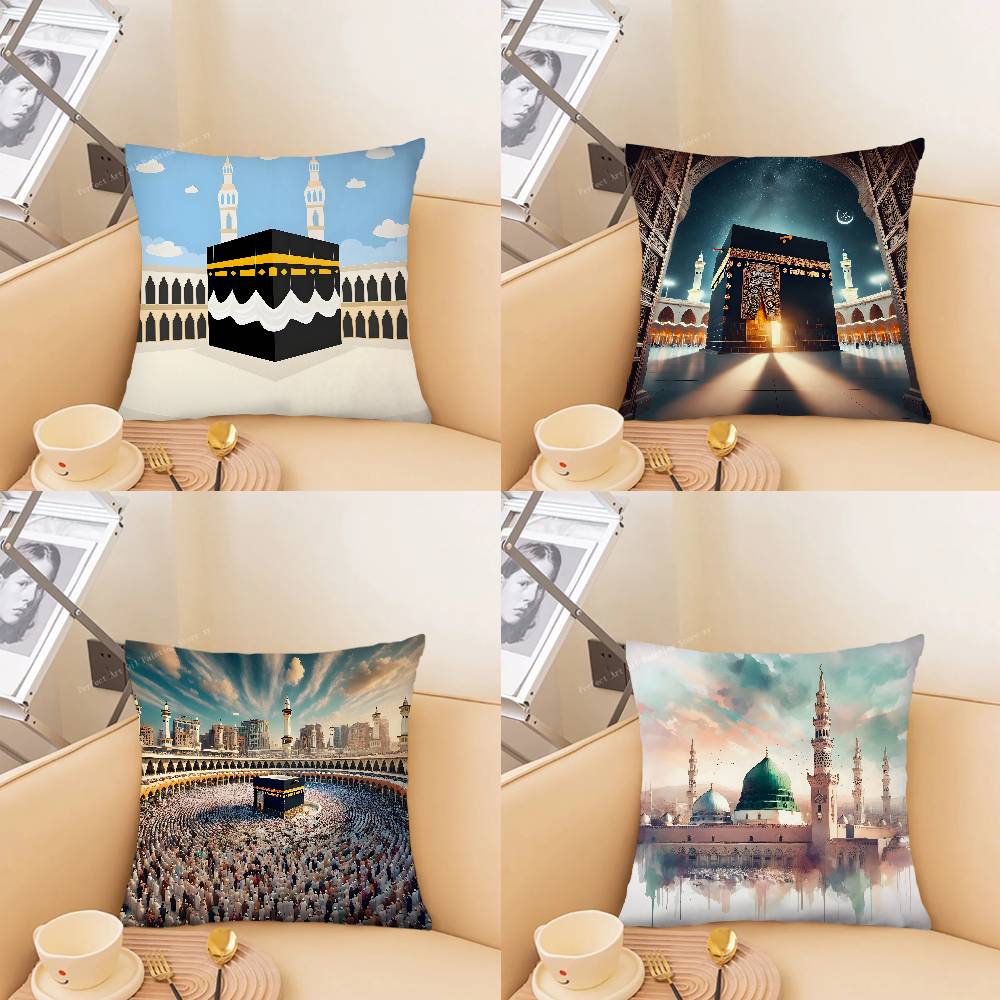 pc Arab Islam Islamic Mecca Pilgrim Pillow Case Fashion Square Pillowcase Bedroom Sofa Room Ins Decoration Leisure