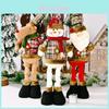 Vintage Weihnachts-Schneeflocken-Plaid-Stoff Stretch Plüschpuppen-Dekoration für festliche Stimmung