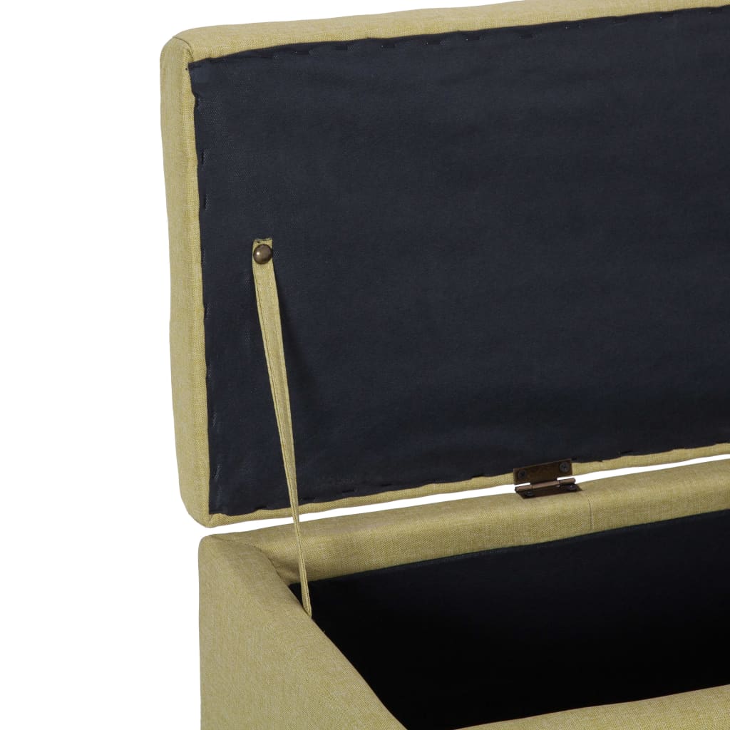 Storage Bench with Compartment 116 cm Green Polyester