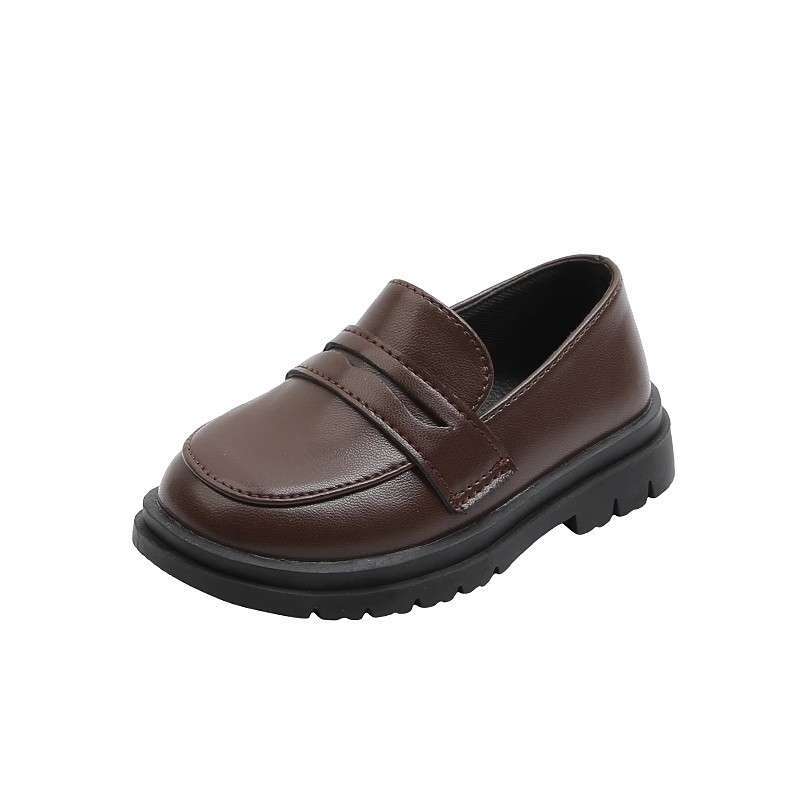2025 spring and autumn new boys' shoes children's British style leather shoes baby black casual fashion student performance shoes