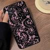 Black Lace Pattern Personalized Mobile Phone Case For IPhone 17 16 15 14 13 12 11 Pro Max Plus Mini Soft Black Cover
