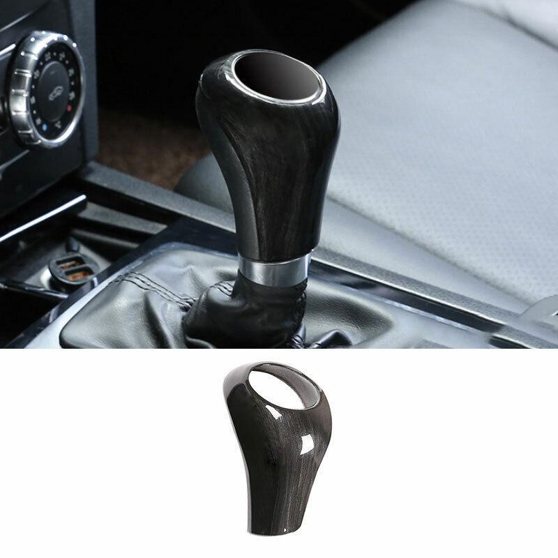 Black Wood Grain Inner Gear Shift Knob Cover Trim Fit For Benz C-Class 2004-2014