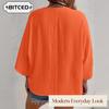 Women's Fashion Casual Solid Color Print V-Neck Long Sleeve Blouses & Shirts