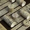 Yoofun 300cm Washi Tape Vintage Map Ticket Bill Coupon Masking Tape for Collage Junk Journal Scrapbooking Planner DIY