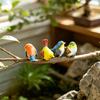 4PCS Bird Ornaments, Resin Waterproof Sunproof Bird Figurines, Simulation Texture Sculpture for Balcony Flower Pots Courtyard