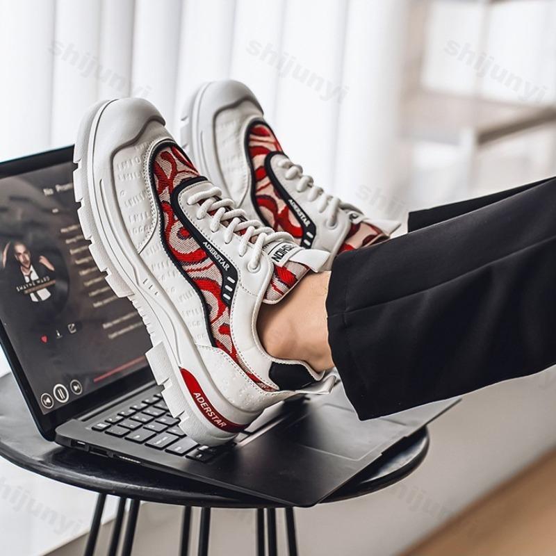 Fashion Low Top Sports Casual Shoes for Men 2025 New Summer Fashion Trend Mesh Breathable Thick Soled Shoes Comfortable Chunky sneakers