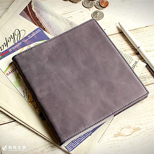 Waki Stationery Original Quo Vadis Executive Size Made in Japan Genuine Leather Notebook Cover, Waxed Leather (Cover Only), Lavender