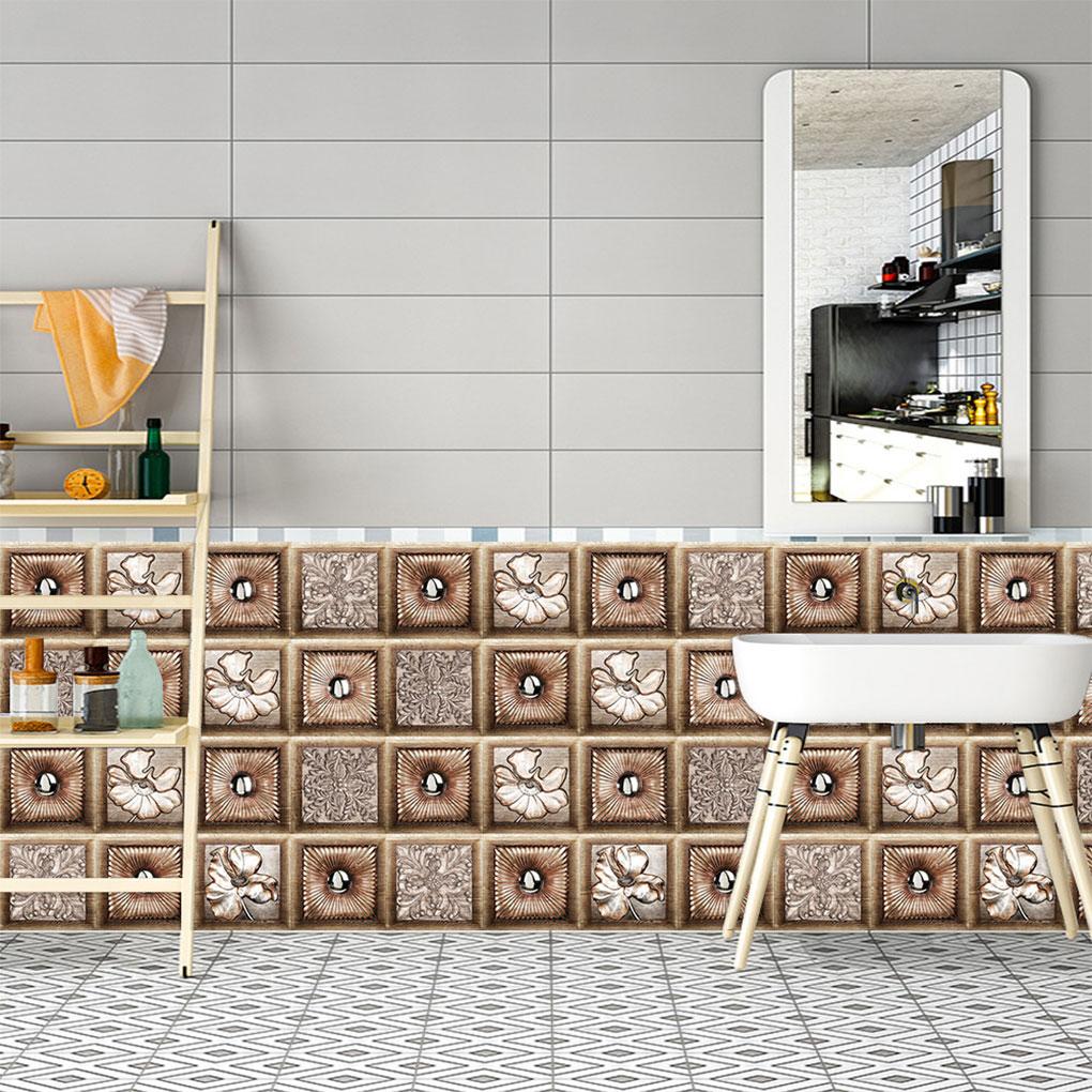 Płytka Ścienna Naklejka Ścienna Kwiatowa Mural Naklejka na Płytki Wodoodporna Samoprzylepna Naklejka na Płytki