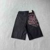 Cross Border Derschutze Deserto Musa Velo Ricamo Industria Pesante Pantaloncini Dritti Street Vintage Tendenza Jeans