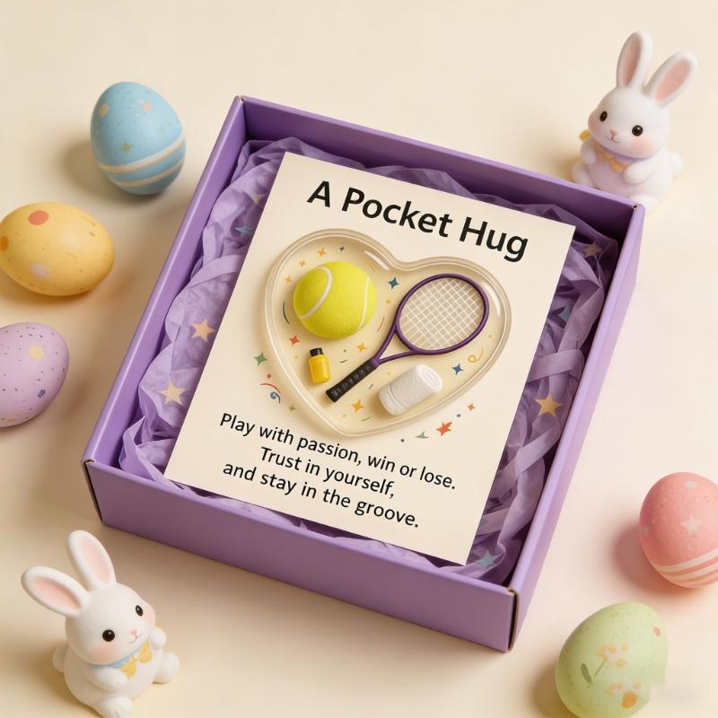 Portable Sports Theme Acrylic Pocket Hug Card Handmade Gift Perfect for Parties and Daily Surprises