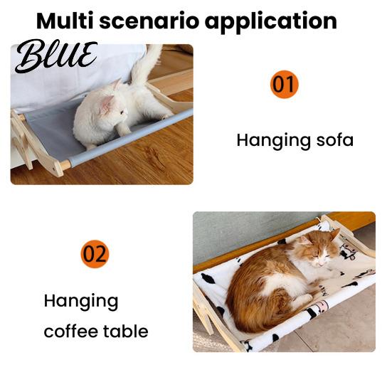 Bedside Cat Hammock Drilling Pet with Wood Adjustable Bed Window Perch Frame No for Windowsill