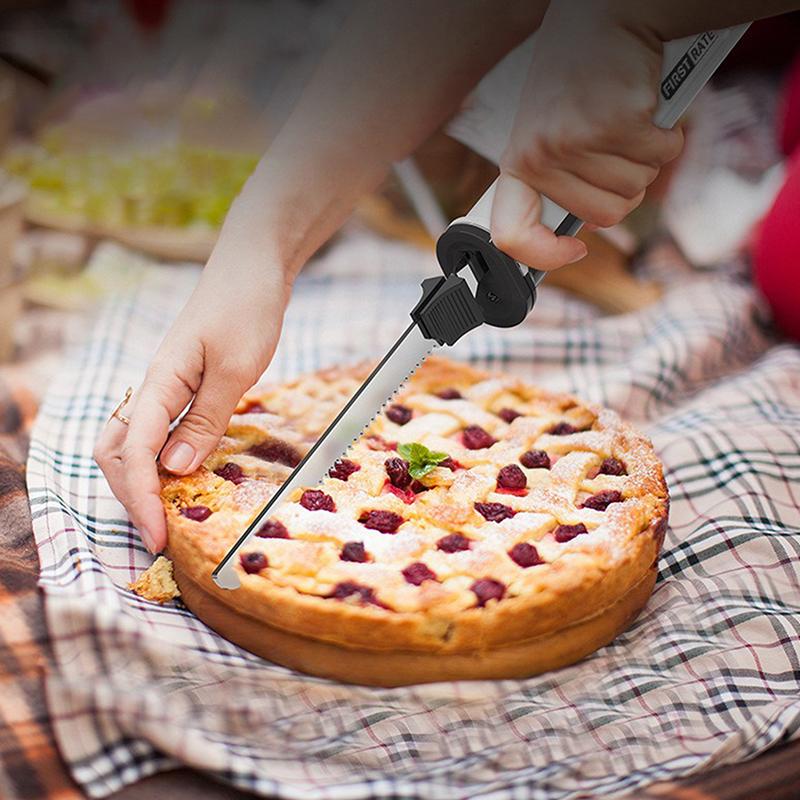 Professional Cordless Bread Knife Rechargeable 8V Electric Knife Meat Cutter With 2 Serrated Stainless Steel Blades