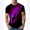Fashion Striped Pattern Men's T-shirt Summer Boutique Short Sleeved 3D Printed T-shirt Casual and Comfortable Business Round Neck Tops