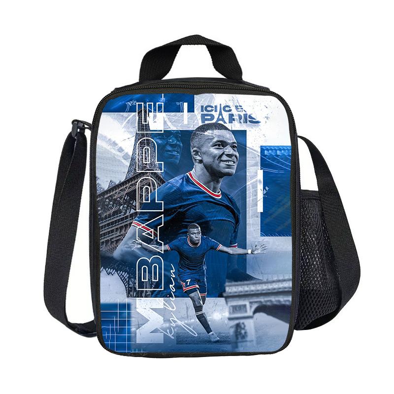 Sport Voedselopbergzakken Voetbalster Geïsoleerde Lunchtassen M-Mbappe Thermische Tas Lunchcontainer Lekvrije Draagtas Lunchbox
