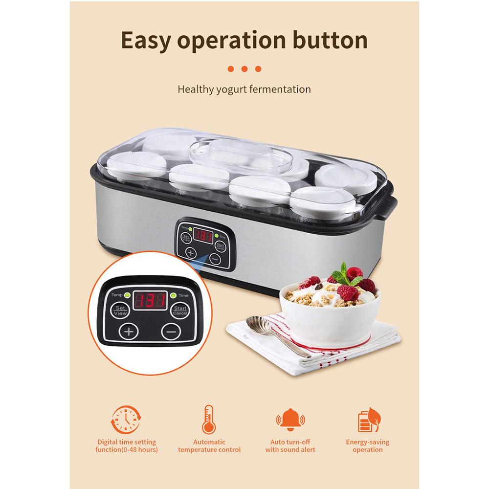Adjustable Temperature Yogurt Machine Kitchen Food Processing Equipment Household Small Automatic Digital Yogurt Maker