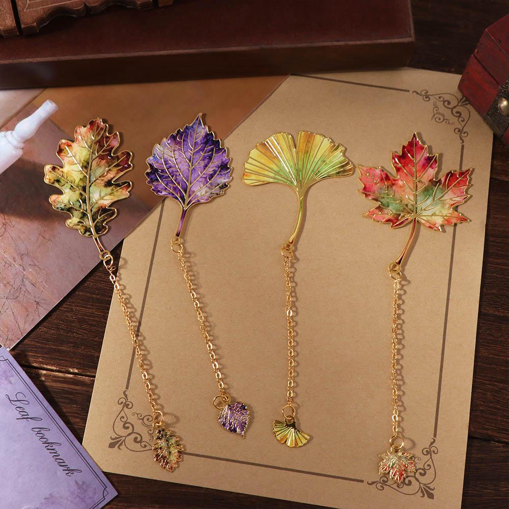 Exquisite Craft Metal Bookmark Pendant Design Book Separator Leaf Bookmark  Student Reading