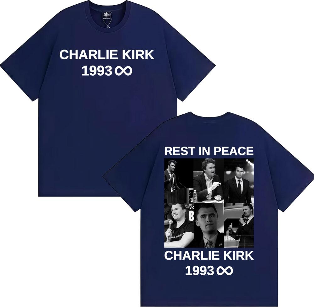 Riposa in Pace Charlie Kirk Magliette Grafiche Uomo Donna Moda Casual 100% Cotone Maglietta Harajuku Classica a Maniche Corte