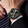 OLEVS Quartz Fragrance Stainless Date Brand Black Men's Watch, Steel, Waterproof, Display, Calendar, Luminous, Popular, Stylish, Name,