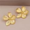 Goldfarbene Matte Textur Metall Blume Retro Ohrringe Für Frauen Mädchen Party Schmuck Geschenke